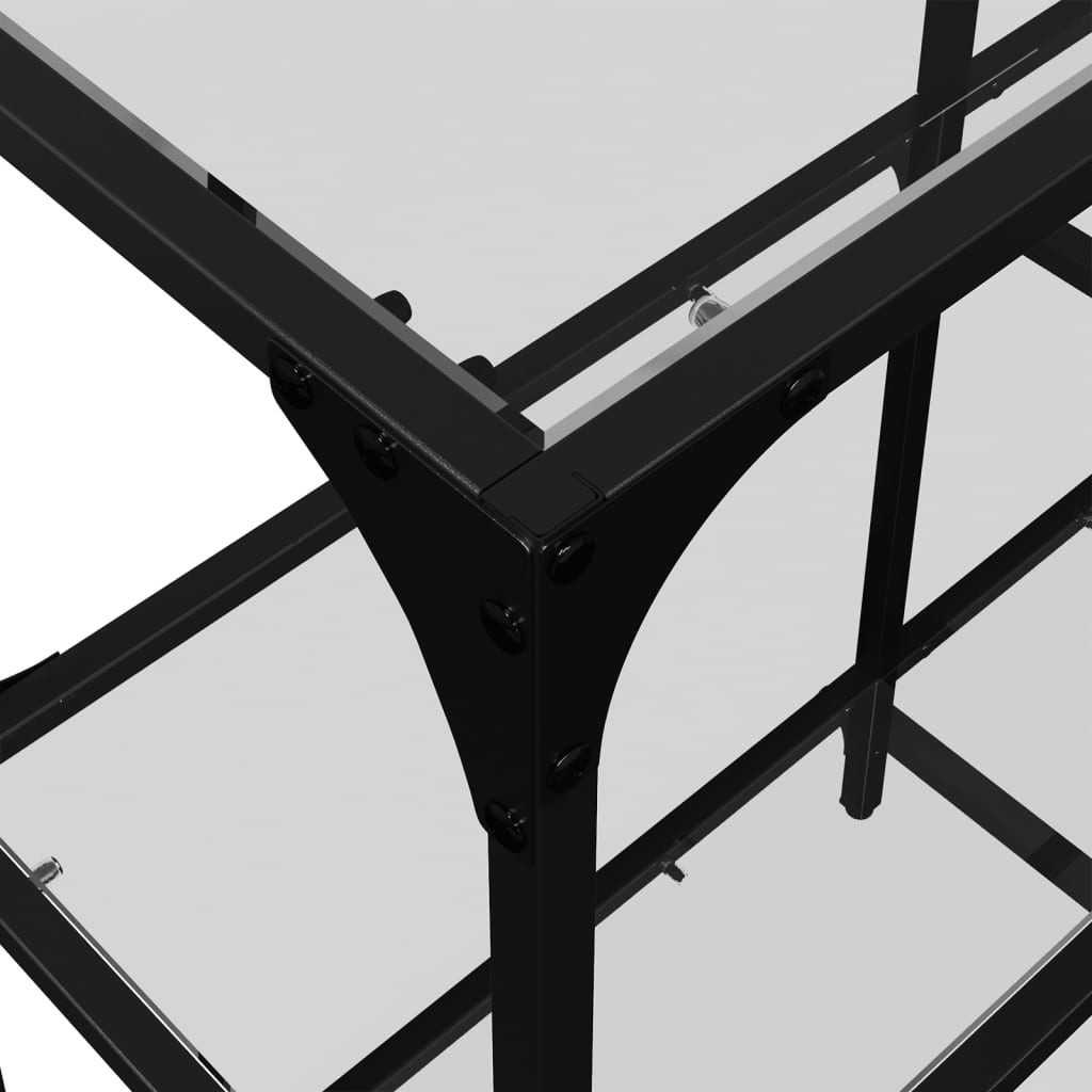 Console Table with Transparent Glass Top 98x30x81 cm Steel